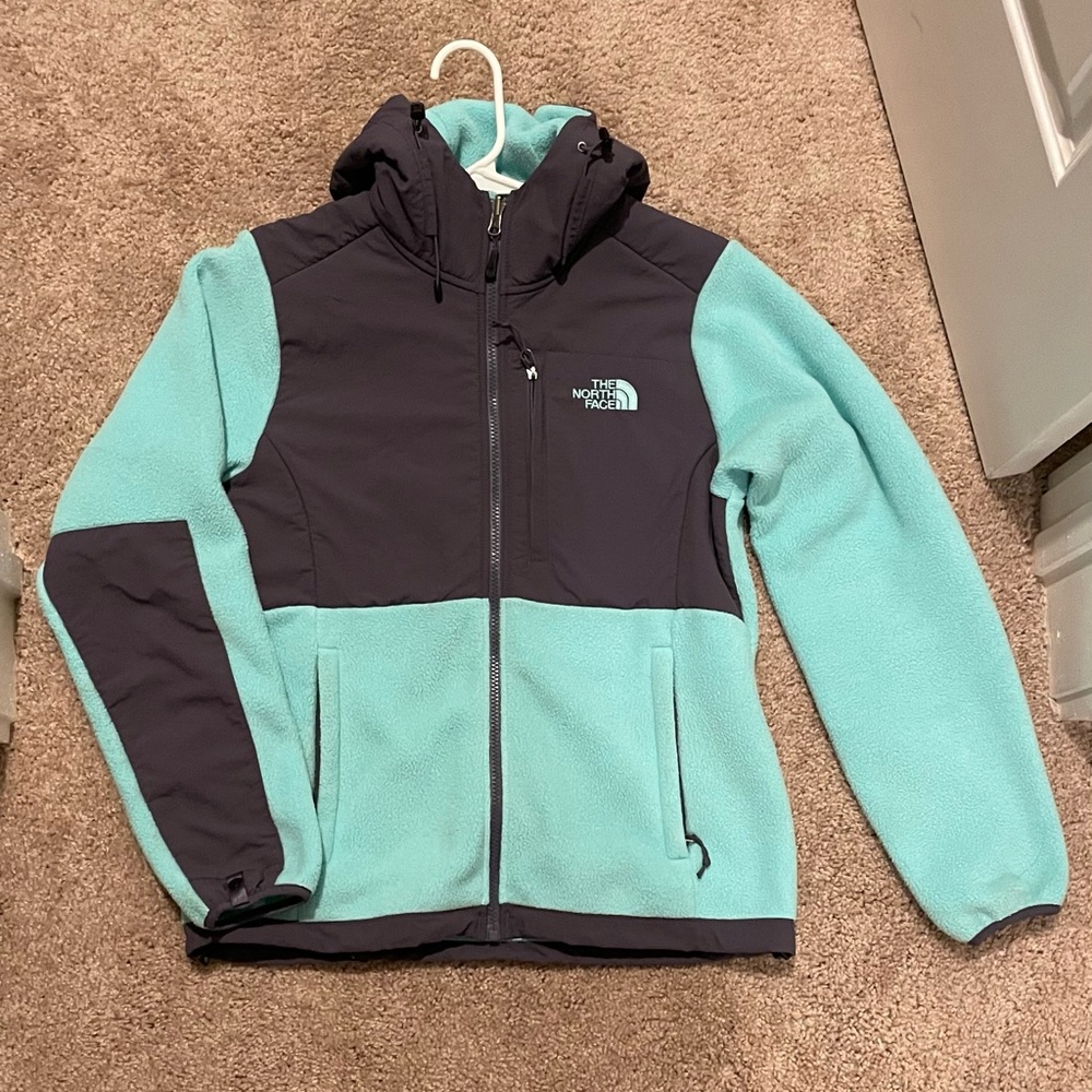 The North Face Aqua and Dark Gray Fleece and Triclimate Jacket